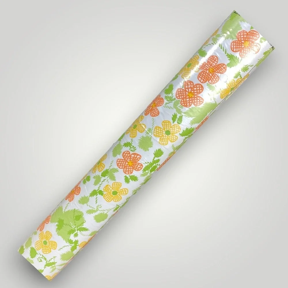 Adorn Self Adhesive Vinyl Shelf Paper Roll Flower Power 3 Yards 1970s Ephemera